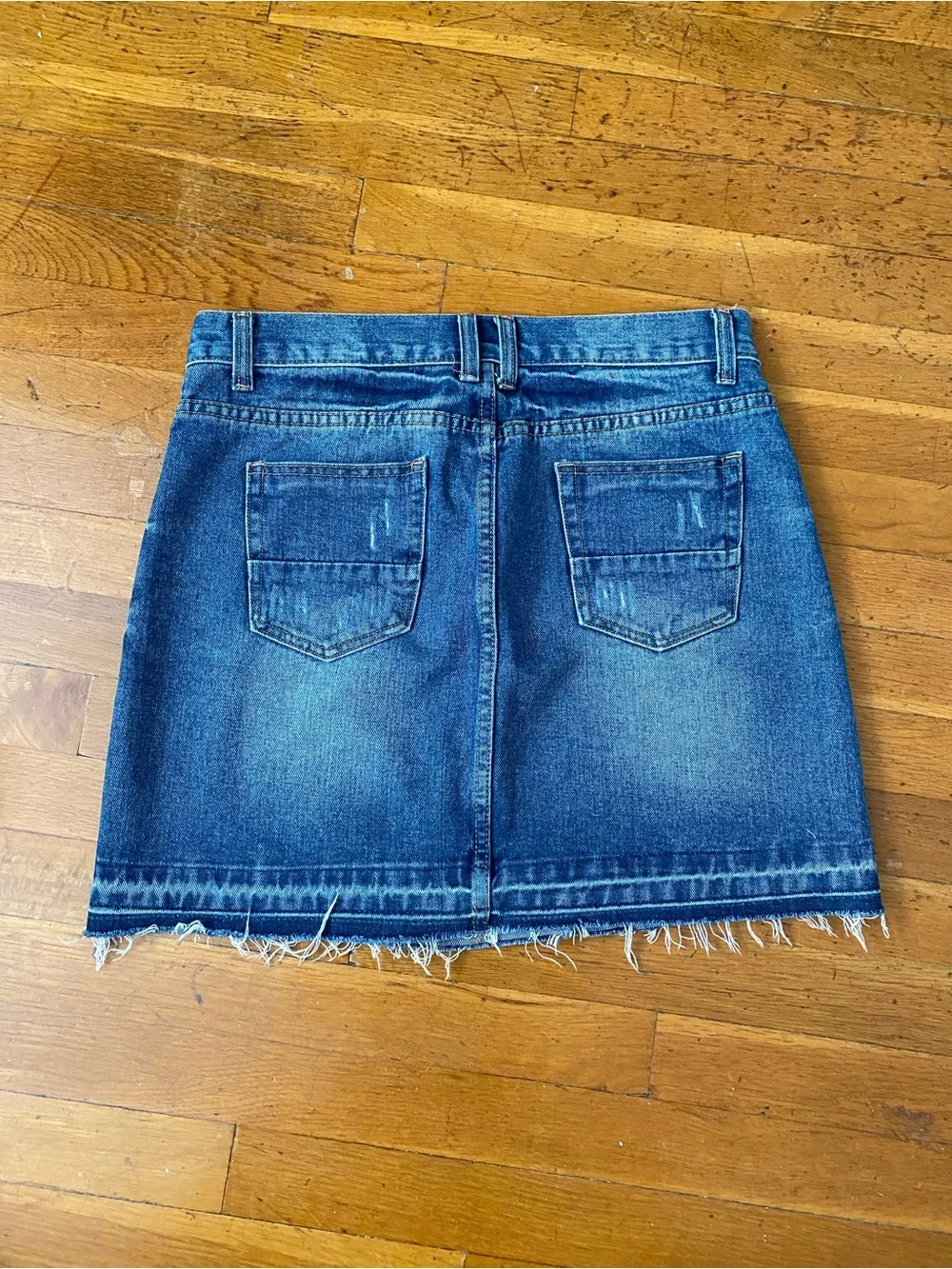 Lilly Pulitzer Blue Distressed Denim Mini Skirt